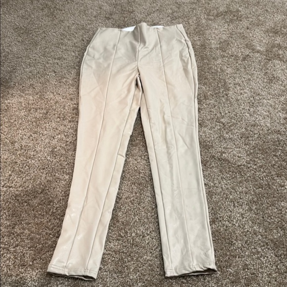 NWOT Fashion Nova Faux Leather Tan Pants